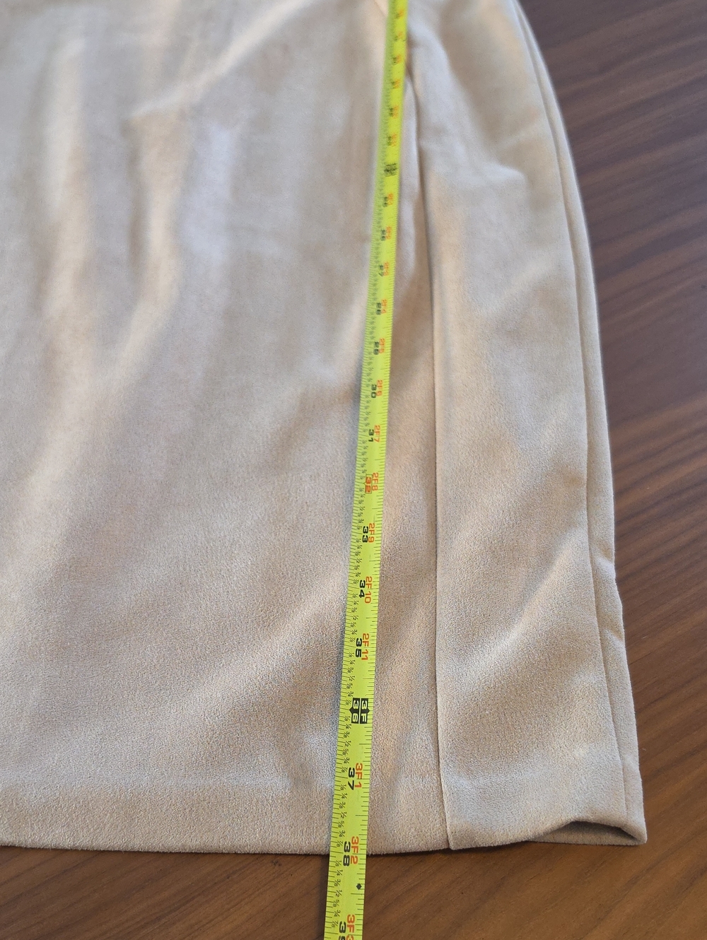 Calvin Klein Camel Tan Faux Suede Puff Short Sleeve Sheath Dress Size 10 - Picture 13 of 13